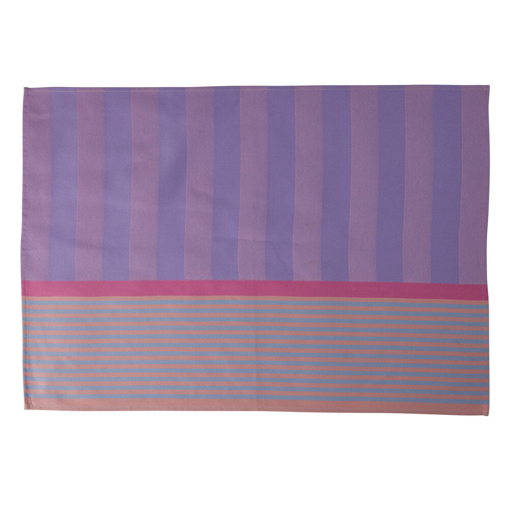 Tea viskestykke, stribet - rosa/lilla/orange